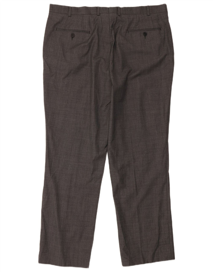 TED BAKER Pantalón de traje recto para hombre W40 L32 Lana gris