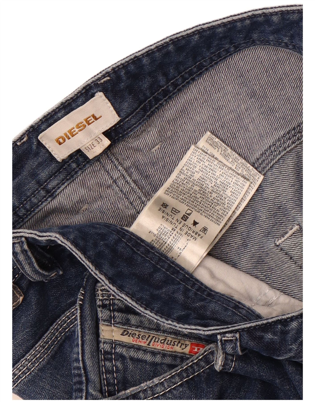 Diesel Shorts De Mezclilla Desgastados Para Hombre W33 Algodón Azul Medio