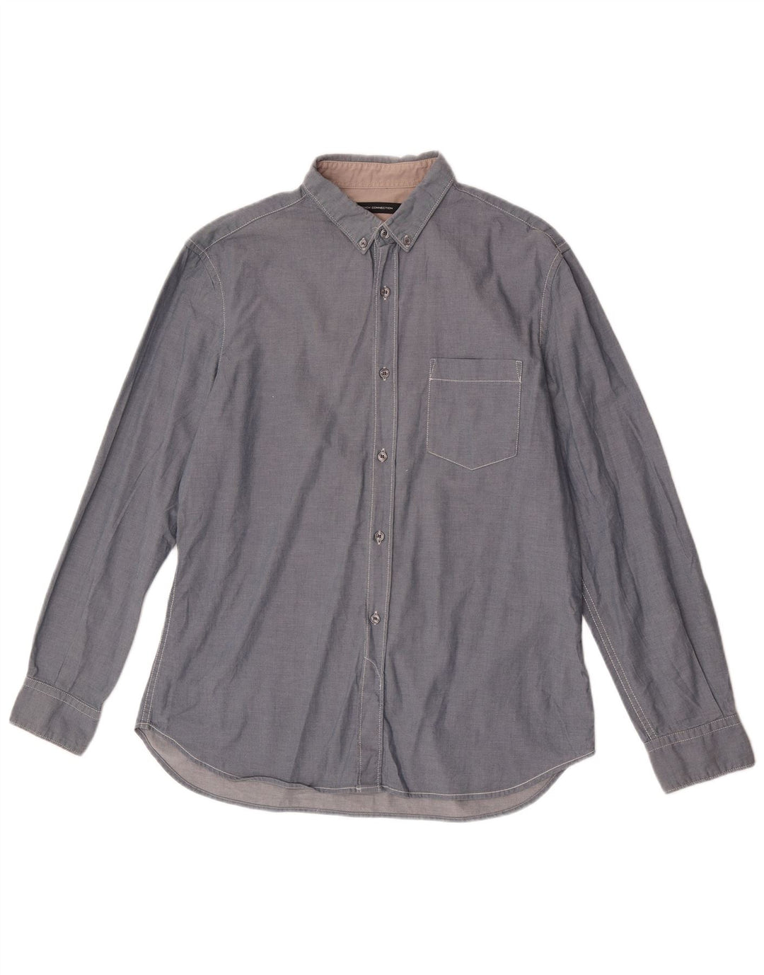 Camisa para hombre French Connection Grande de algodón azul