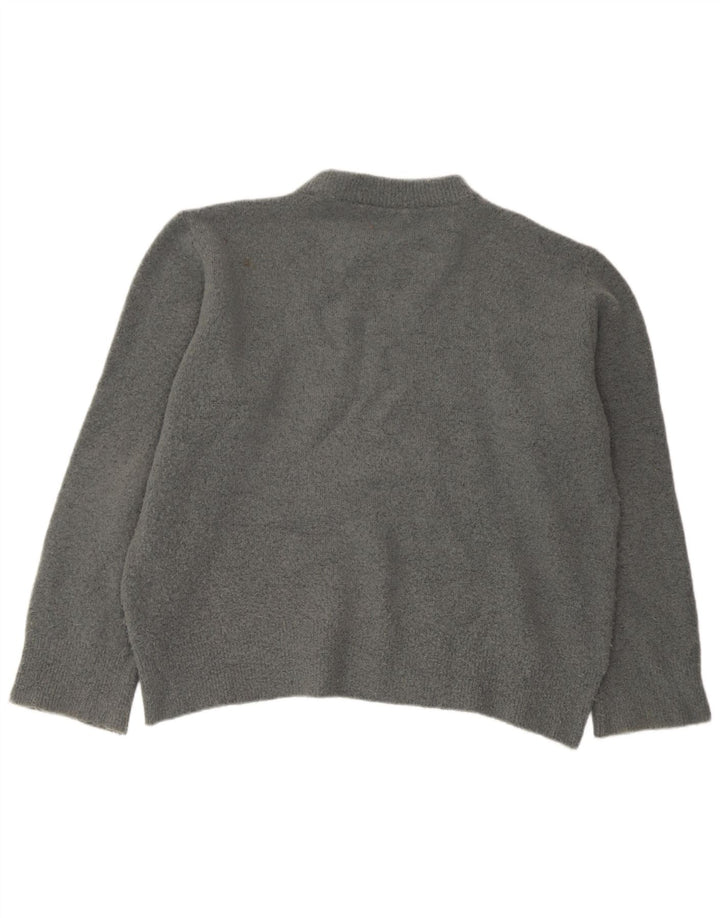 Zara Suéter De Cuello Redondo De Gran Tamaño para Mujer UK 44 Acrílico Gris Medio