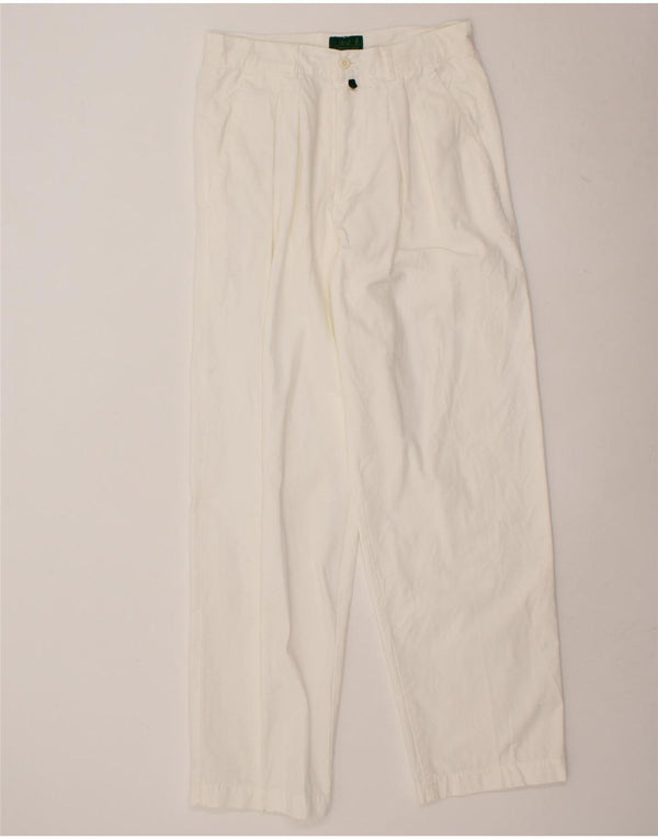 BEST COMPANY Pantalón chino con pinzas para hombre W32 L32 Blanco