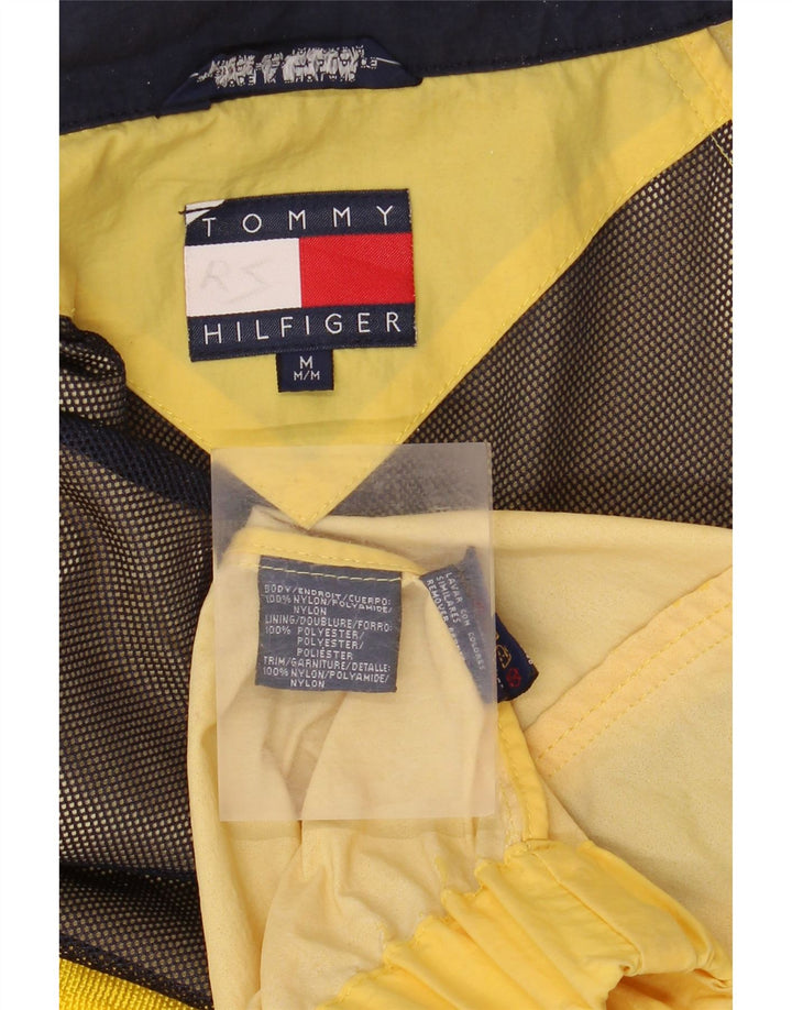 Tommy Hilfiger Chaqueta impermeable con capucha para hombre UK 38 Medium Yellow Nylon