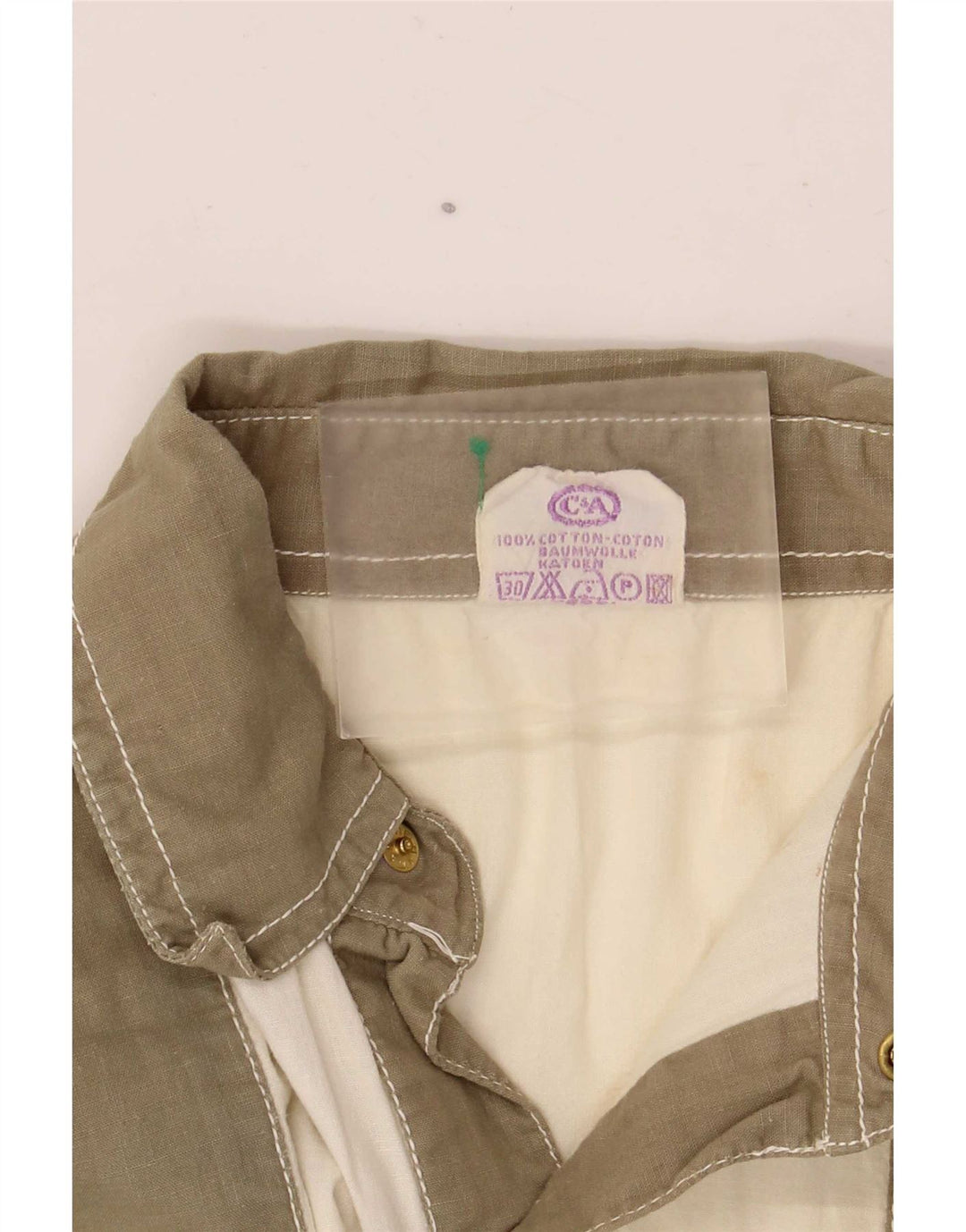 New Fast Camisa pulóver de manga corta para hombre EU 48/50 Medium Khaki Colourblock