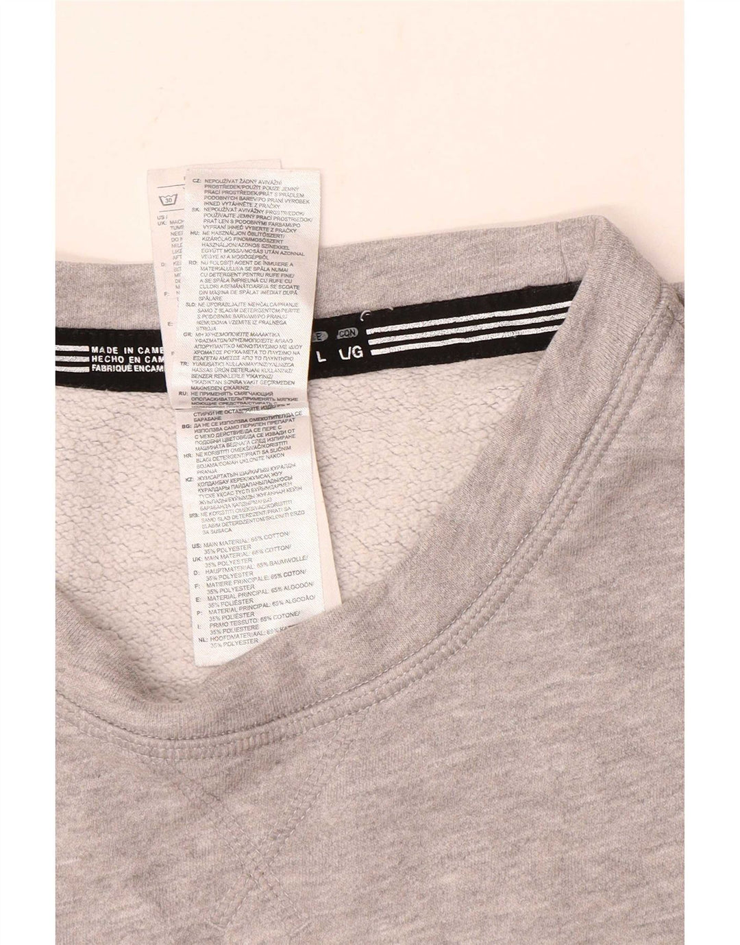 Adidas Hombre Graphic Sudadera Jumper Grande Gris Algodón