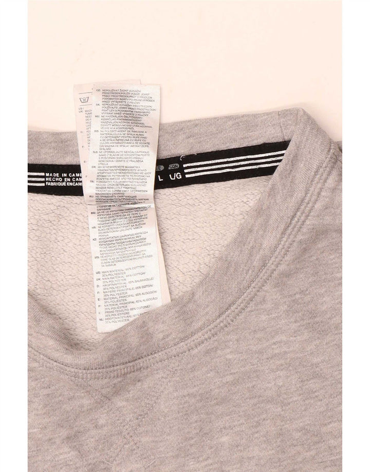 Adidas Hombre Graphic Sudadera Jumper Grande Gris Algodón