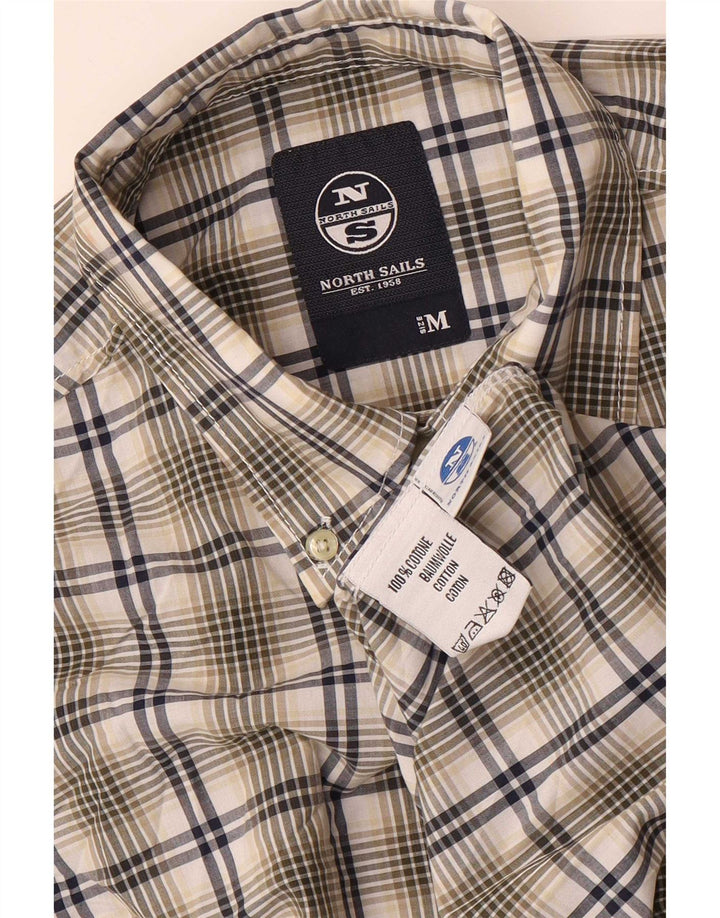 Camisa De Manga Corta North Sails Hombre De Algodón A Cuadros Verde Medio