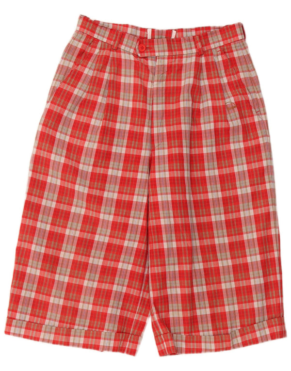 Bogner Pantalones cortos chinos con cintura alta para mujer EU 38 Medium W26 Red Check