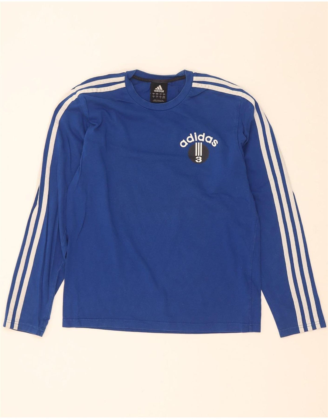 Adidas Hombre Graphic Top Manga Larga Pequeño Algodón Azul