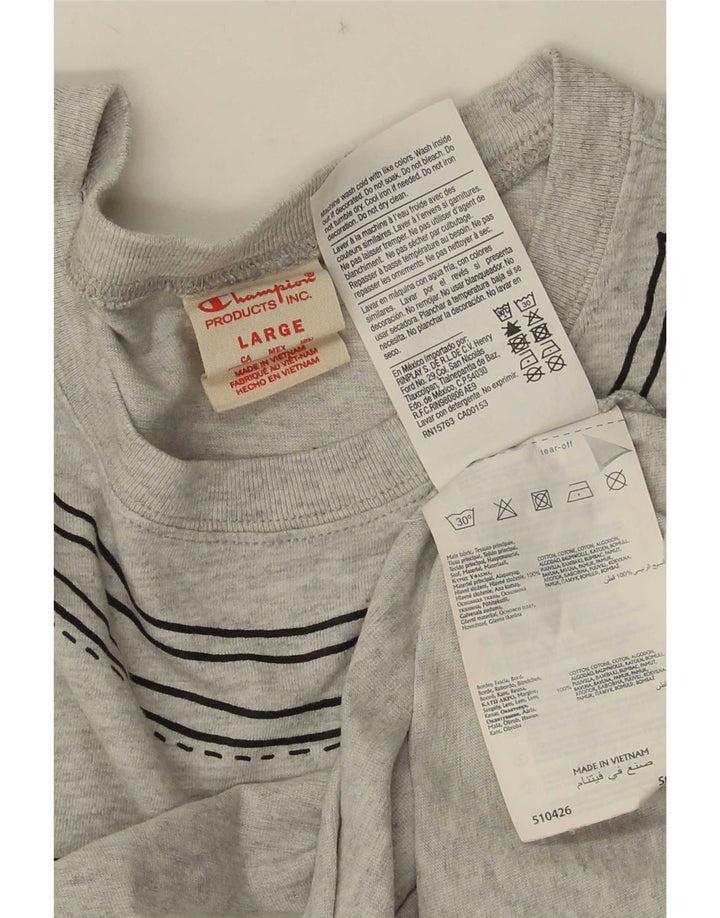 Champion Camiseta Gráfica Para Hombre Top Grande De Algodón Gris