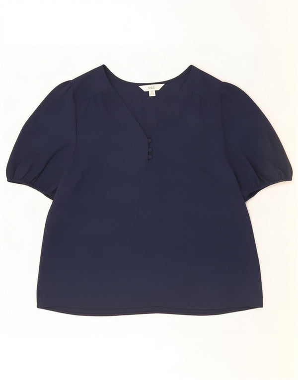 Marks & Spencer Blusa para mujer Top UK 44 Medio Azul marino Poliéster