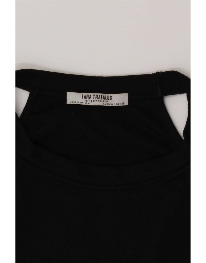 Zara Mujer Crop Halter Top UK 8 Small Negro
