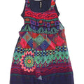 Desigual Vestido básico sin mangas con estampado abstracto para mujer EU 34 XS Azul marino