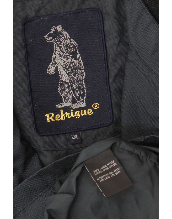 Refrigue Chaqueta bomber para hombre UK 44 2XL Azul marino Colorblock Nylon