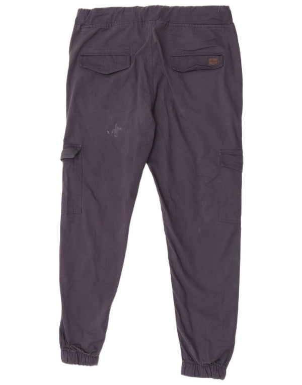 Zara Mens Joggers Cargo Pantalones Grande W36 L28 Azul Marino