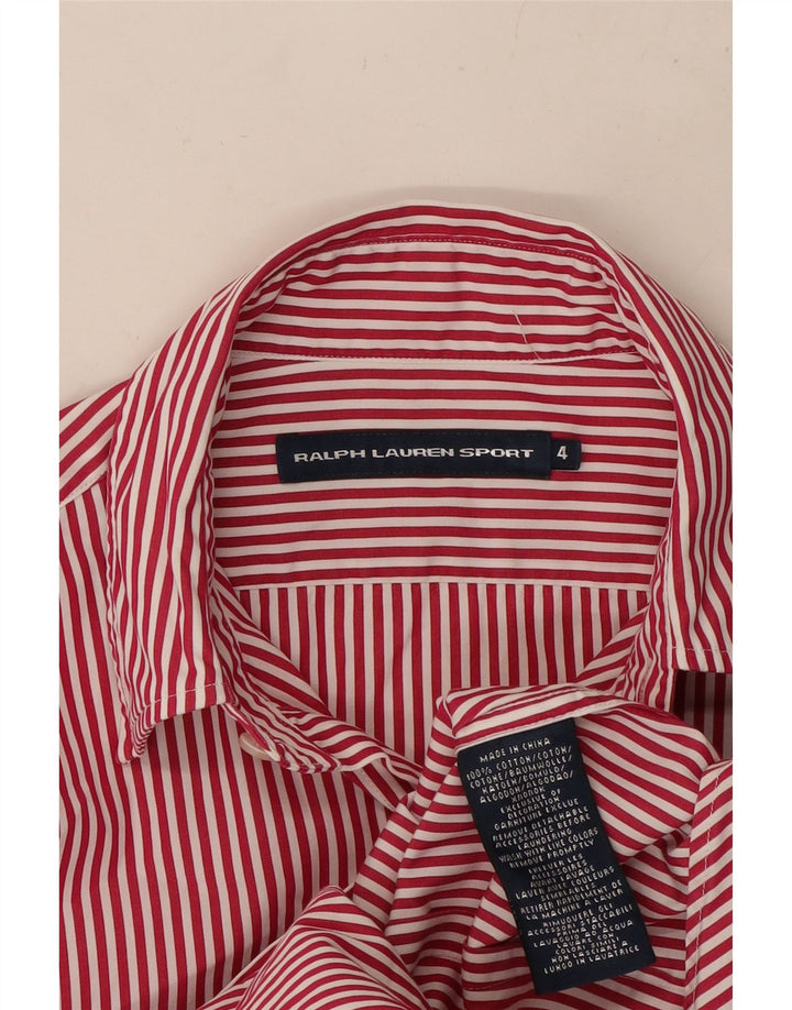 RALPH LAUREN Camisa para mujer US 4 Pequeño Algodón a rayas rojas