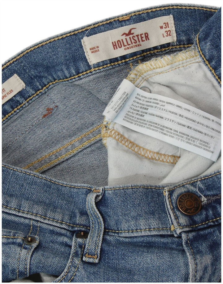 HOLLISTER Vaqueros pitillo para hombre W31 L32 Algodón azul