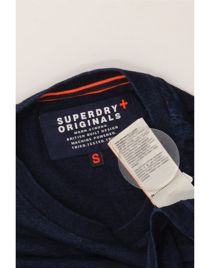 Superdry Hombre Camiseta Top Small Azul Marino Algodón