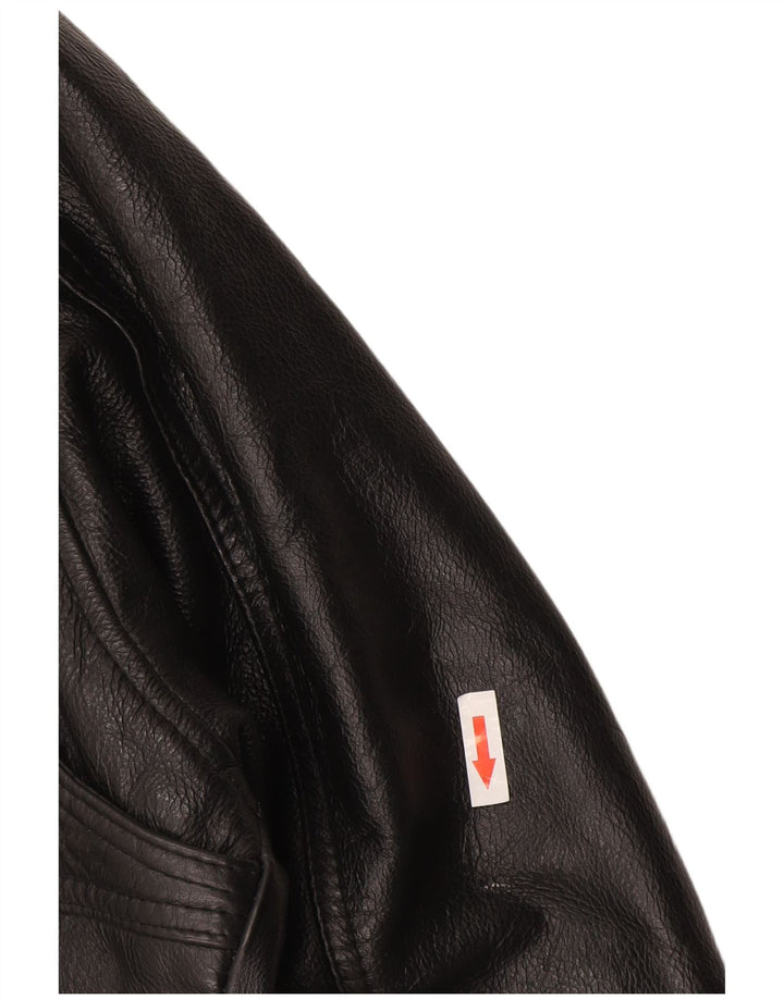 Vintage hombres chaqueta de cuero Reino Unido 38 medio negro