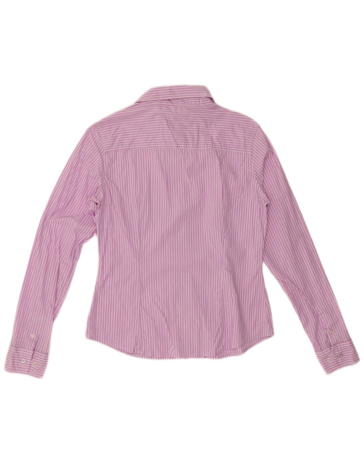 BENETTON Camisa Mujer UK 44 Mediana Rayas Púrpura