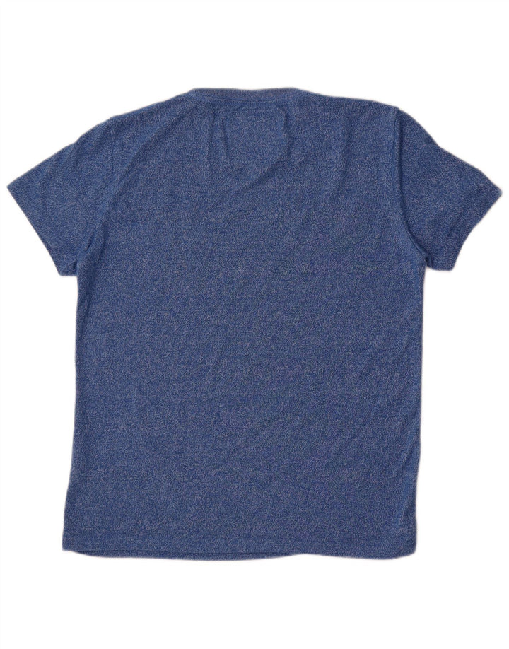 Superdry Camiseta estampada con estampado de algodón moteado en azul medio para hombre