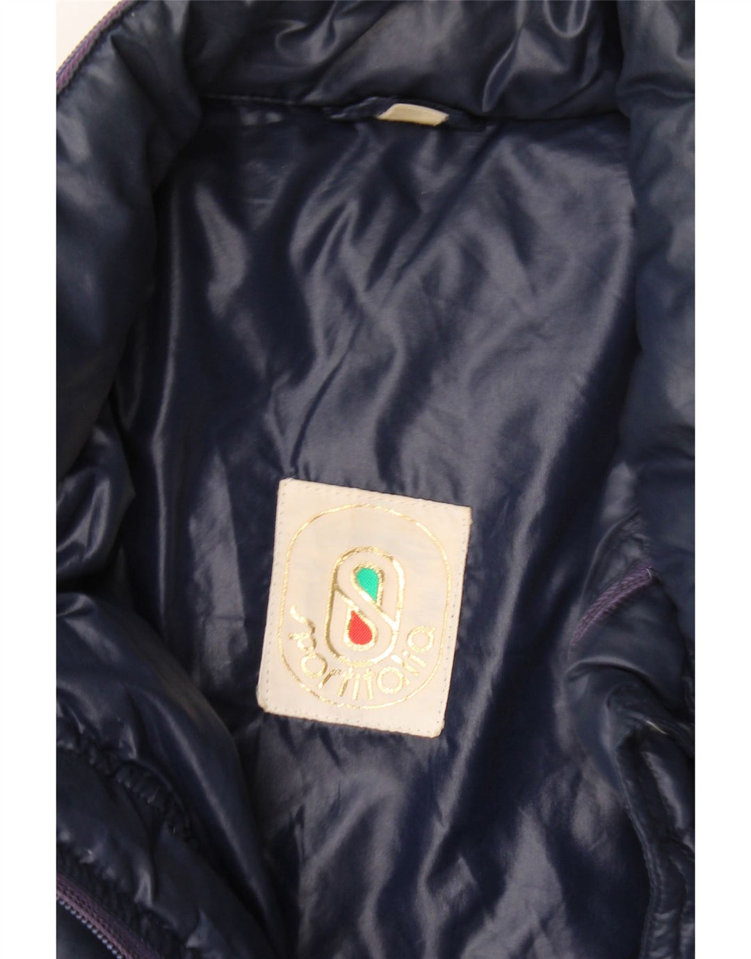 Vintage hombres chaqueta acolchada Reino Unido 40 grande azul marino