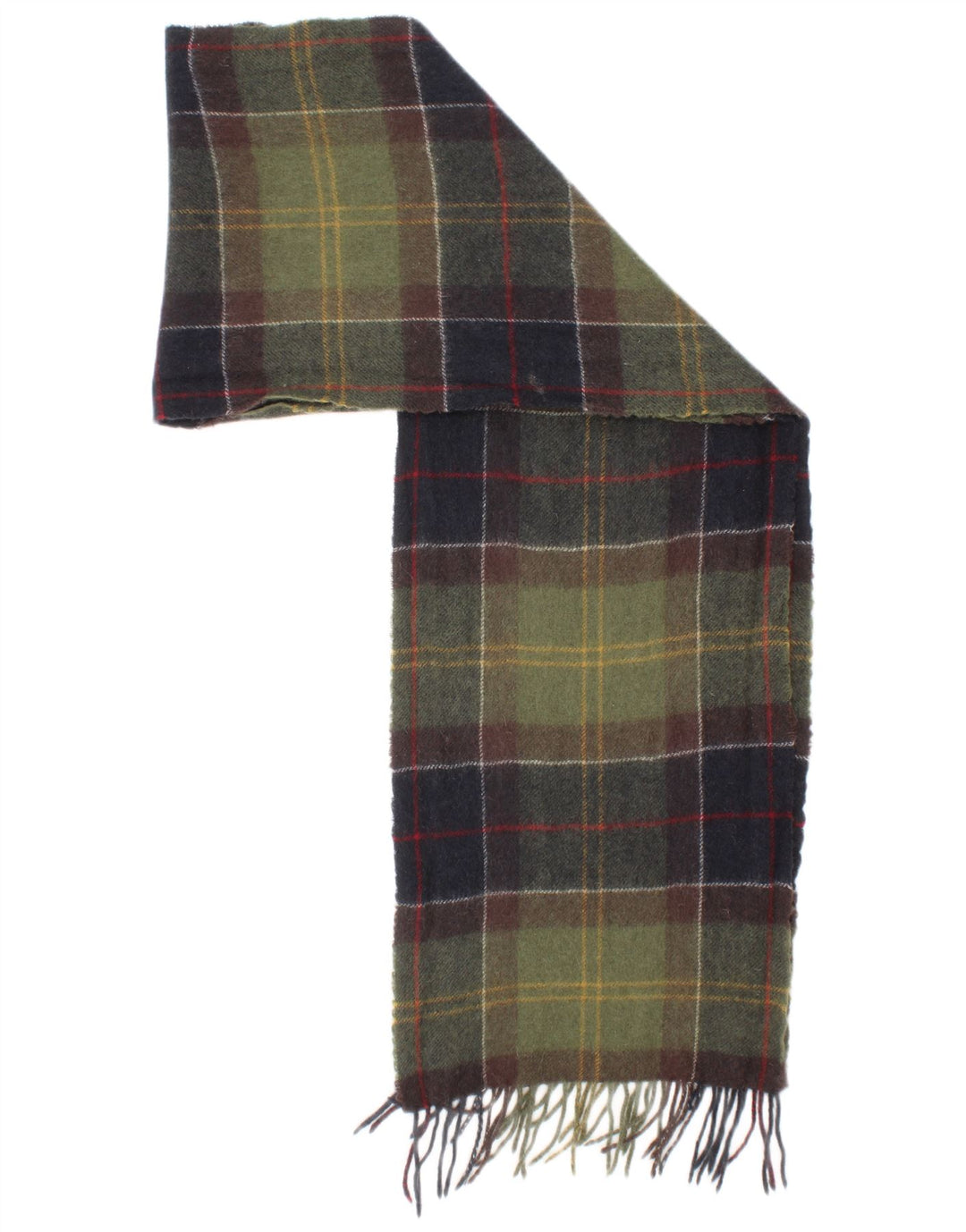 Bufanda Barbour Hombre Rectángulo Talla Única Lana A Cuadros Verde