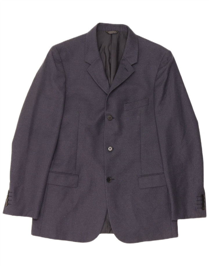 Calvin Klein Chaqueta Blazer de 3 Botones para Hombre IT 50 Grande Azul Marino Lana Nueva