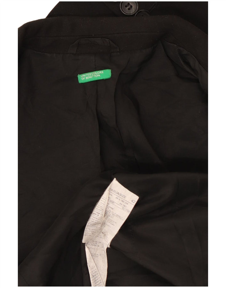 Blazer Benetton Mujer De 2 Botones IT 42 Medium Negro Poliéster