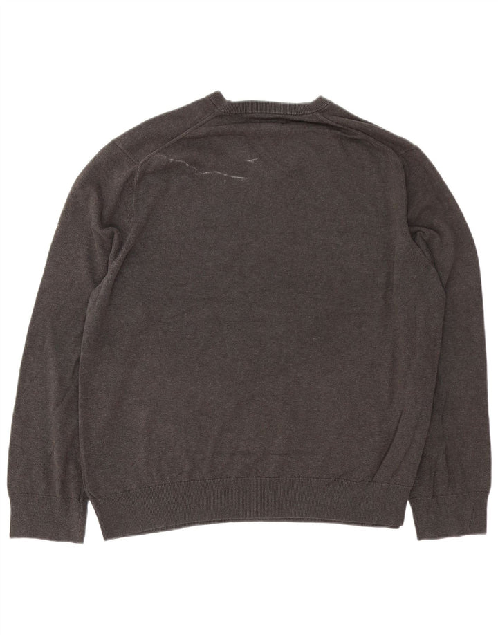 MARKS & SPENCER Jersey con cuello en V para hombre 2XL Algodón gris
