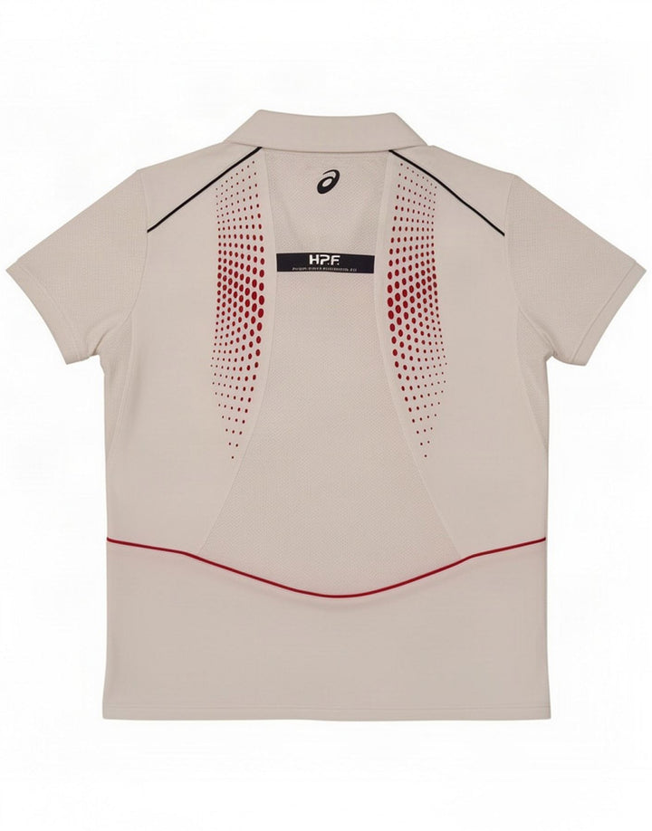 Polo gráfico Asics para mujer UK 44 Medio Blanco Poliamida