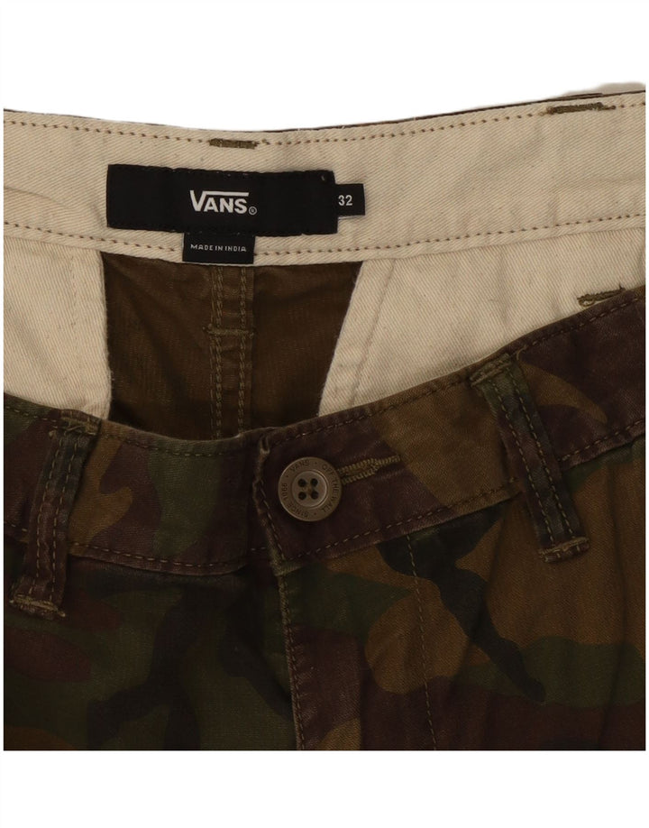 VANS Pantalones cortos cargo para hombre W32 Medium Khaki Camuflaje Algodón