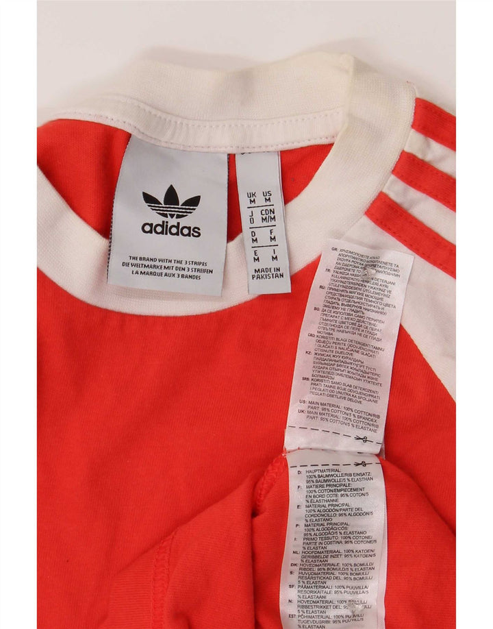 Adidas - Camiseta de manga larga para hombre, color rojo medio, algodón