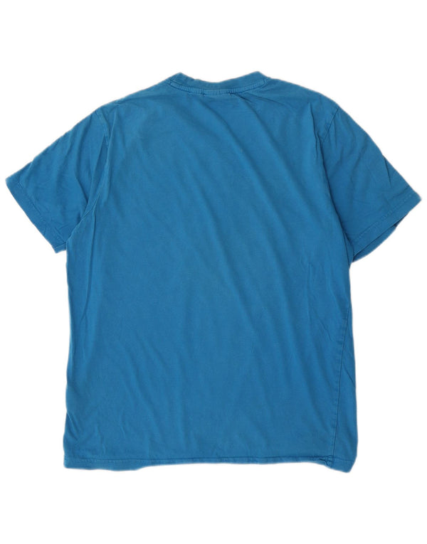 Fila Hombre Camiseta Gráfica Top Algodón Azul Medio