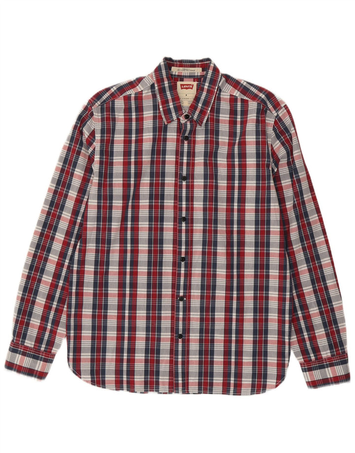 Levi's Camisa de corte estándar para hombre de algodón a cuadros multicolor mediano