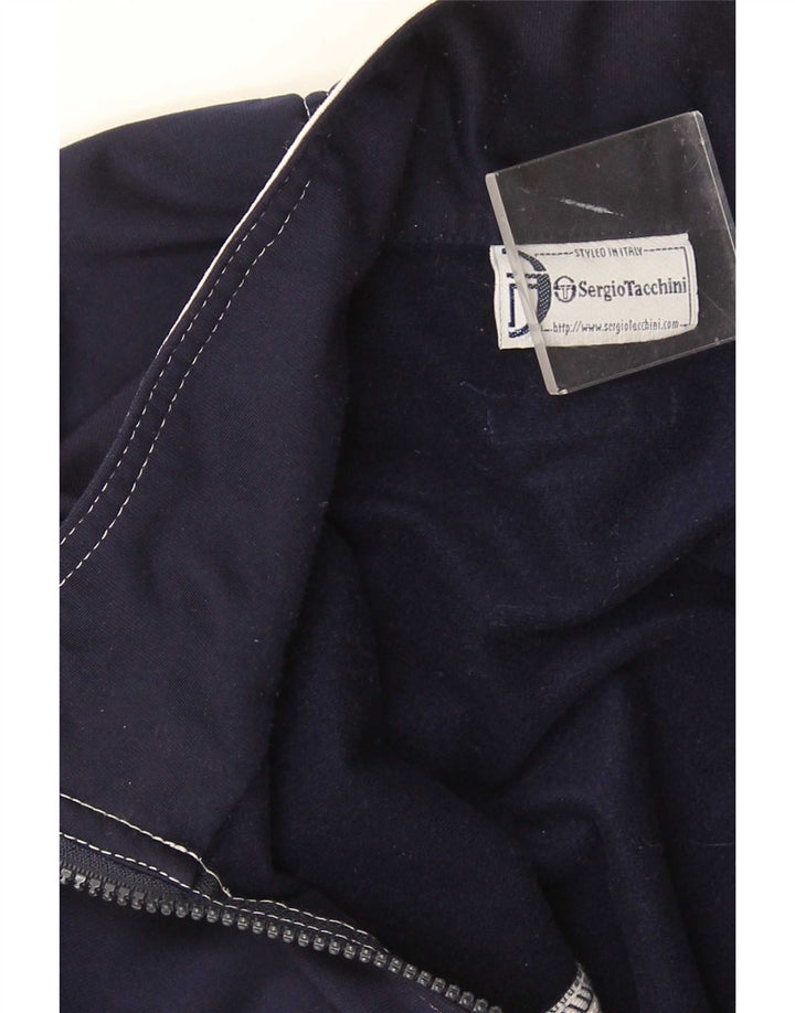Sergio Tacchini Chaqueta de chándal para hombre con bloques de color azul marino mediano