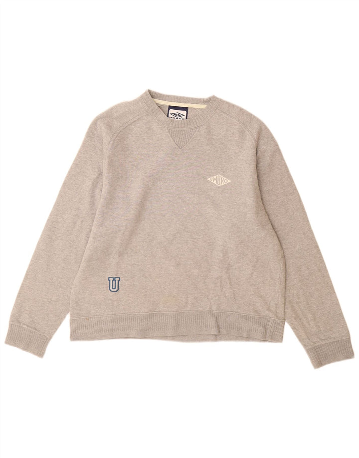 Umbro Sudadera para hombre Jumper UK 35/37 Small Gris Algodón