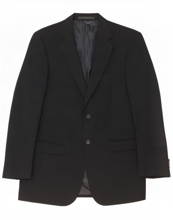 Marks & Spencer Chaqueta tipo blazer de 2 botones para hombre UK 40 Mediano Poliéster negro