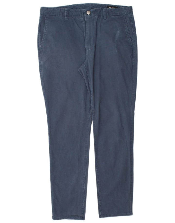 BONOBOS Pantalones chinos ajustados para hombre W35 L30 Algodón azul