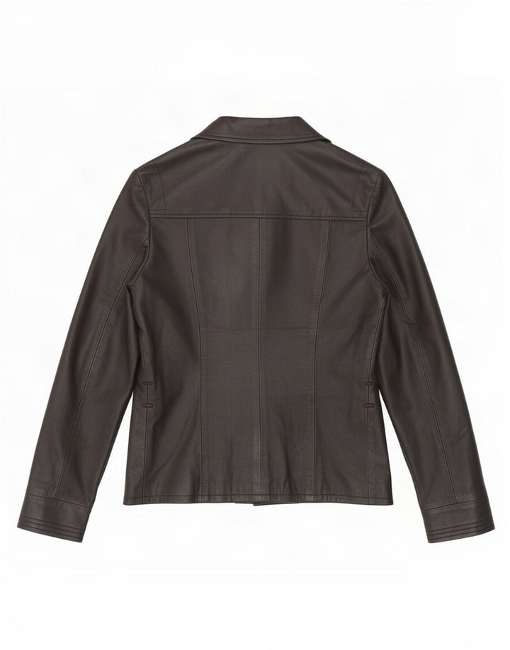 Settore Chaqueta Blazer de Cuero con 3 Botones para Mujer UK 42 Mediano Negro