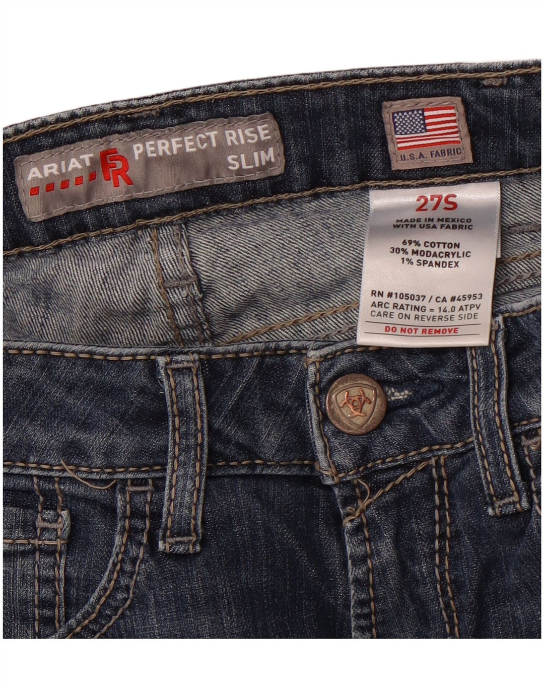 ARIAT Vaqueros ajustados para mujer W27 L26 Algodón azul marino