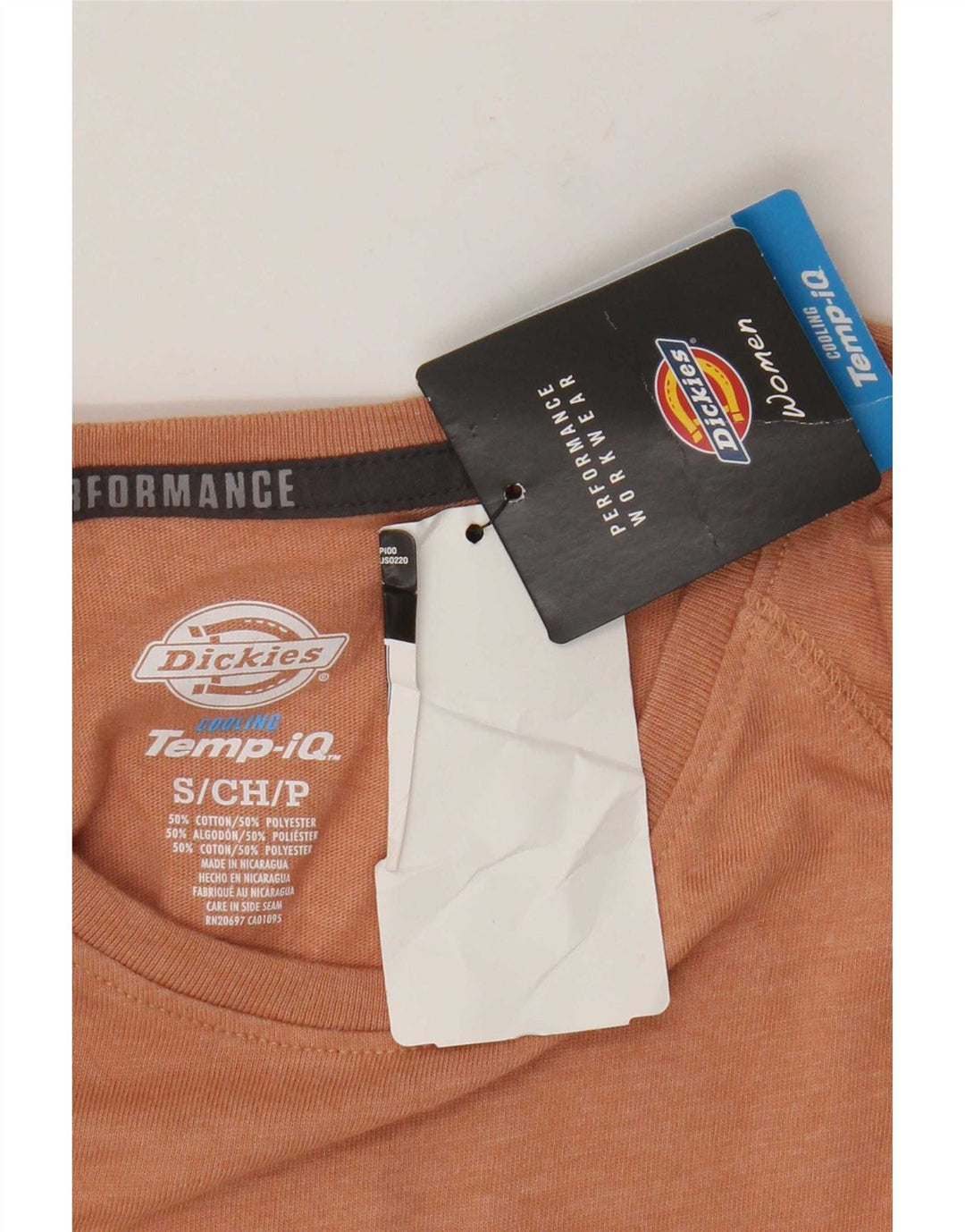 Dickies Top Mujer Manga Larga UK 10 Small Naranja Algodón