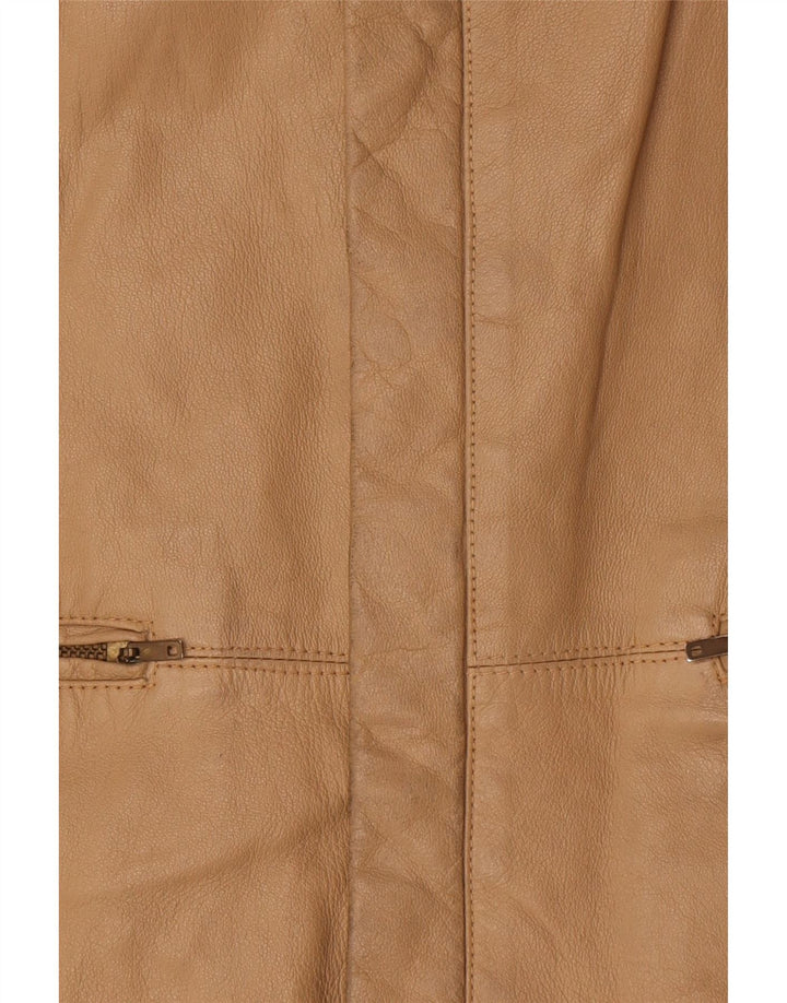 Chaqueta de cuero vintage para hombre IT 52 XL Beige