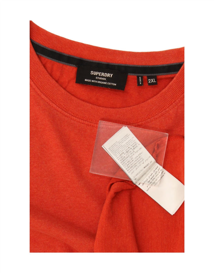 Superdry Camiseta para hombre Top 2XL Algodón rojo