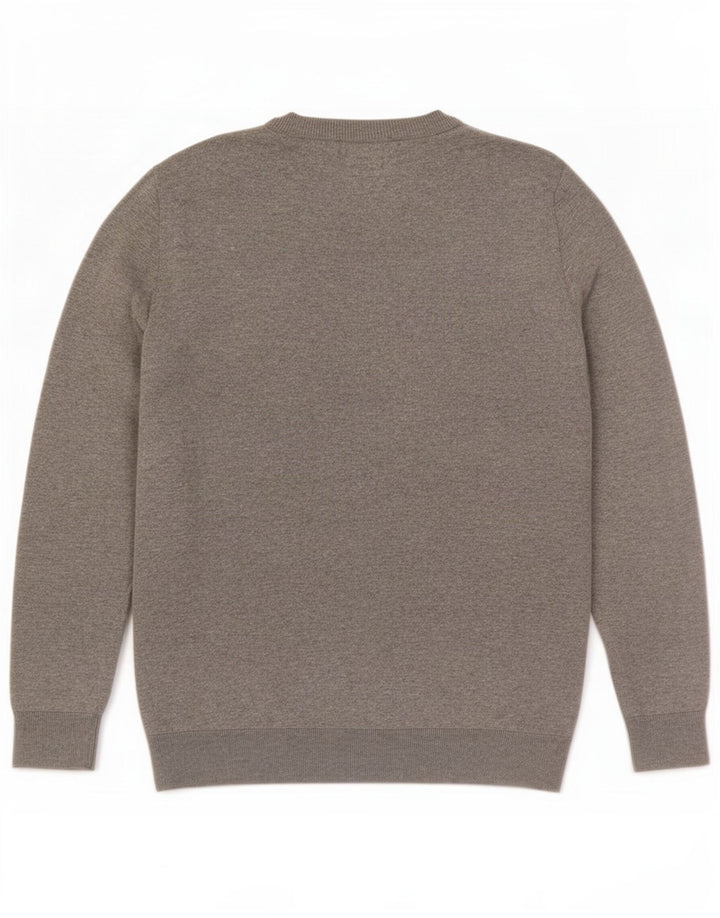 Zara Hombre Jersey Cuello Redondo Seda Gris Medio