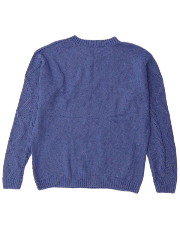 Marks & Spencer Jersey de cuello redondo para hombre de algodón moteado azul pequeño
