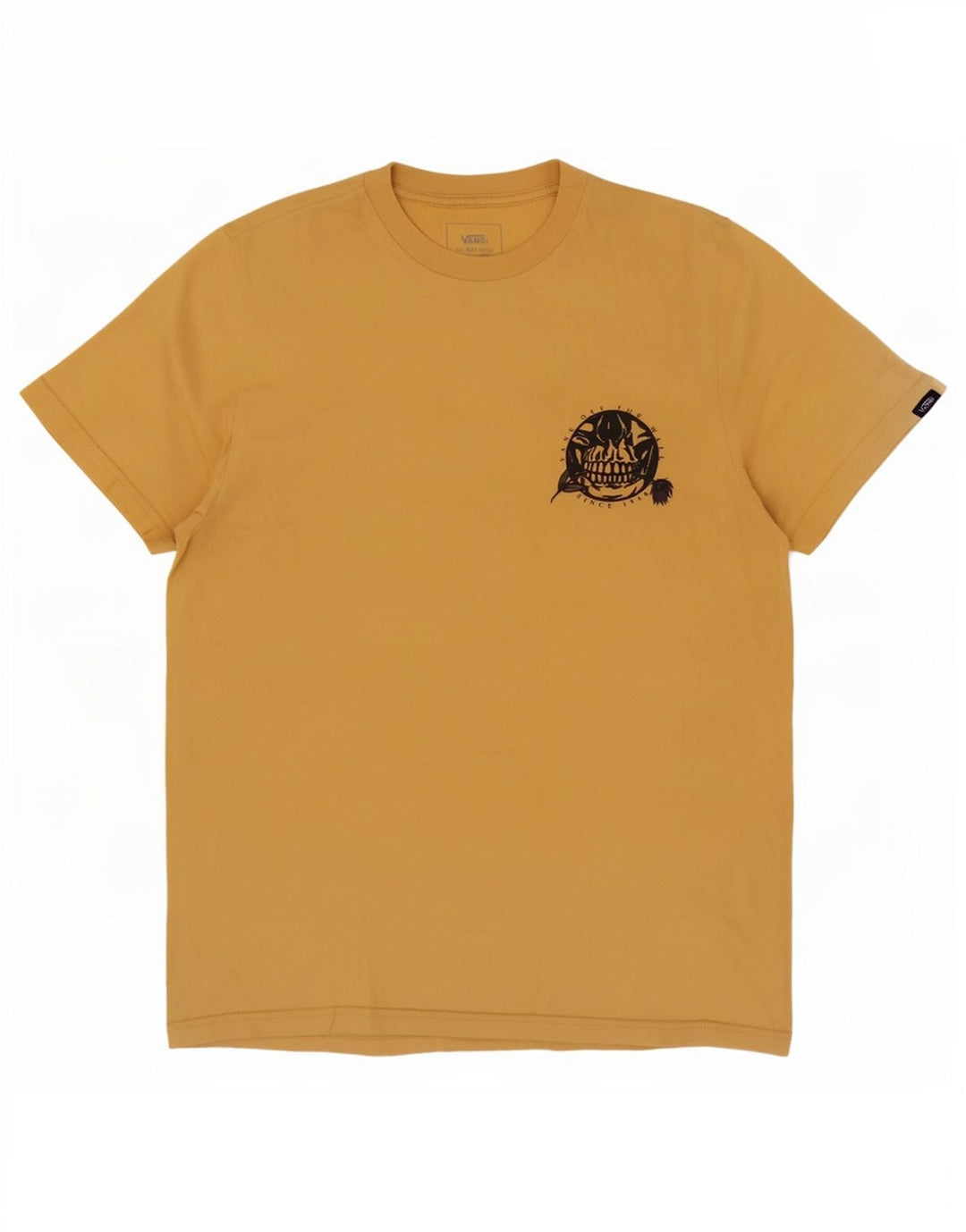 Vans Camiseta con gráfico de ajuste personalizado para hombre Top pequeño de algodón amarillo