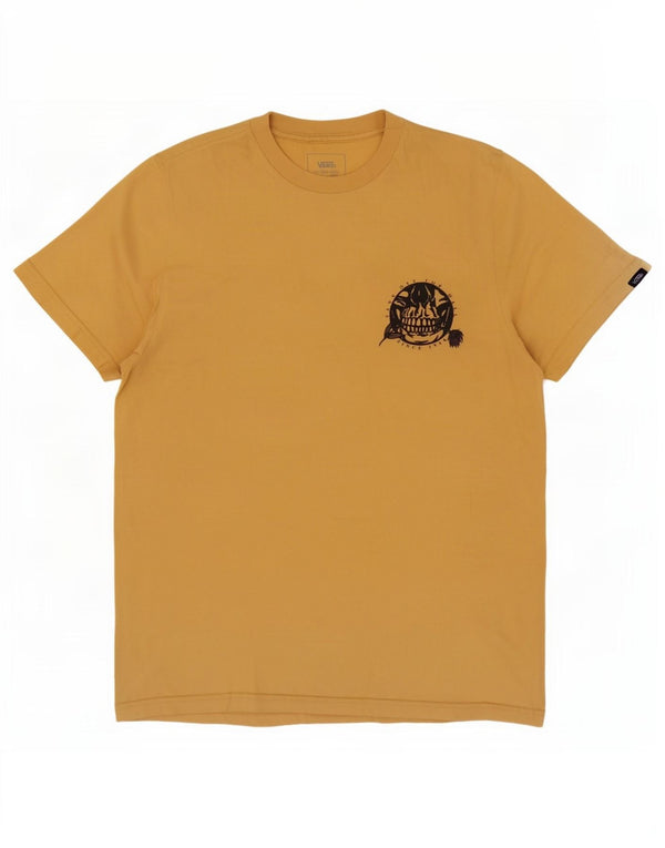 Vans Mens Custom Fit Graphic T-Shirt Top Small Yellow Cotton