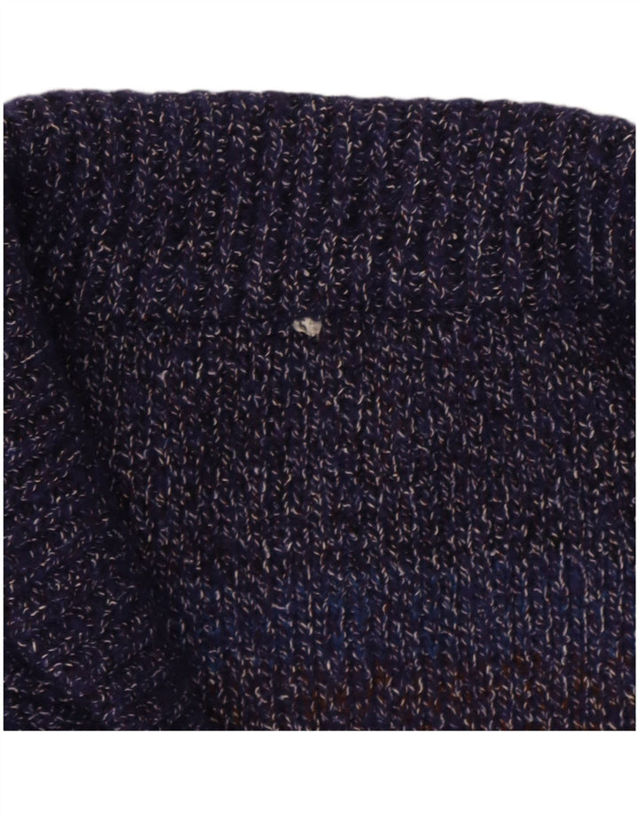 Vintage hombres Cardigan suéter IT 52 gran lana moteada multicolor