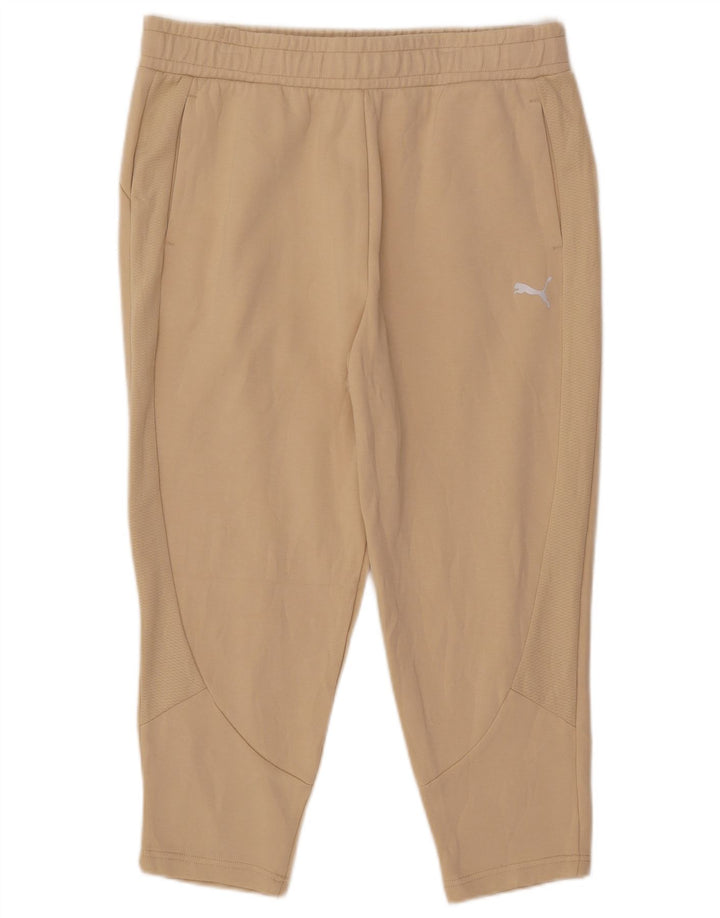 PUMA Pantalones de chándal capri para mujer UK 14 Large Beige Cotton