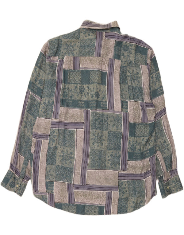Camisa Fitzroy Hombre Large Verde Patchwork Viscosa